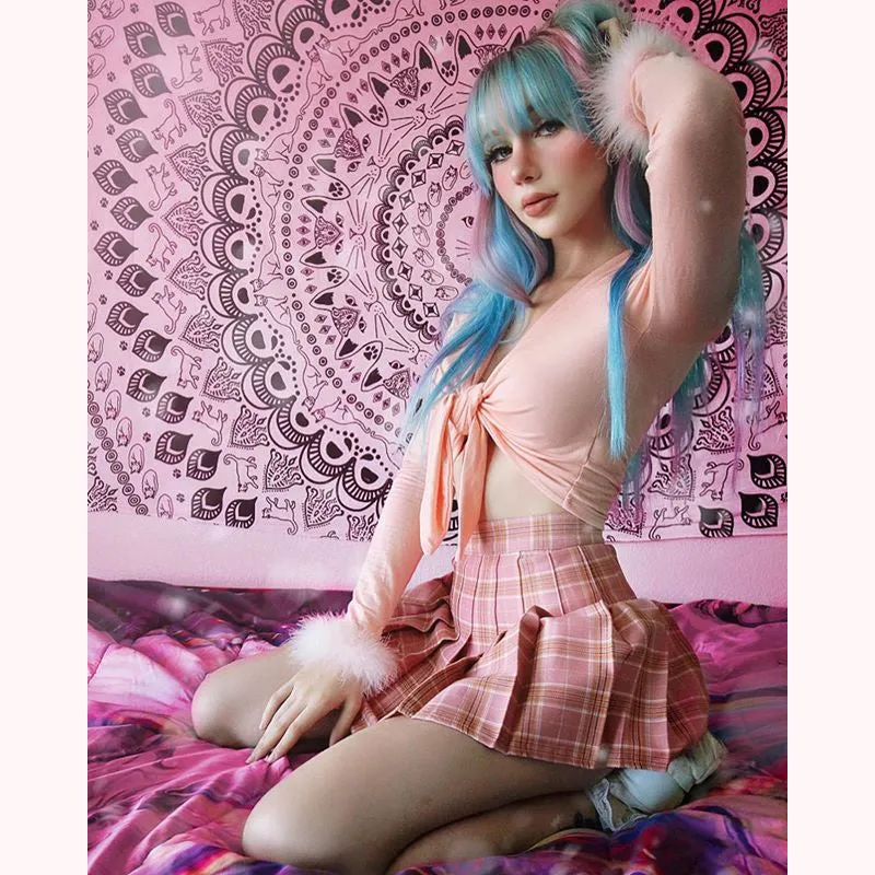 [@lena_kitsune] "CHIC PLAID" PLEATED SKIRT K052612