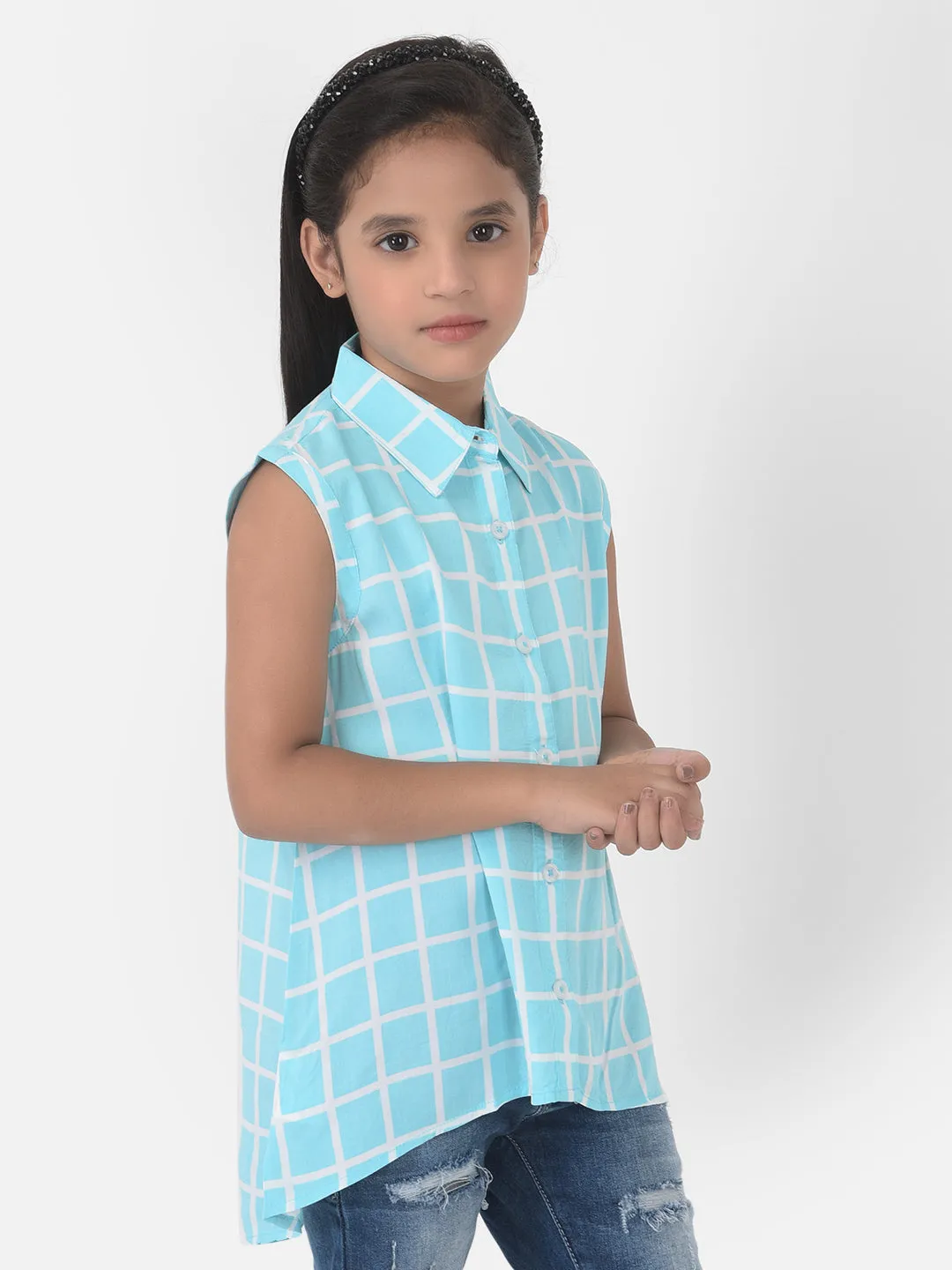 Light Blue Checked Shirt