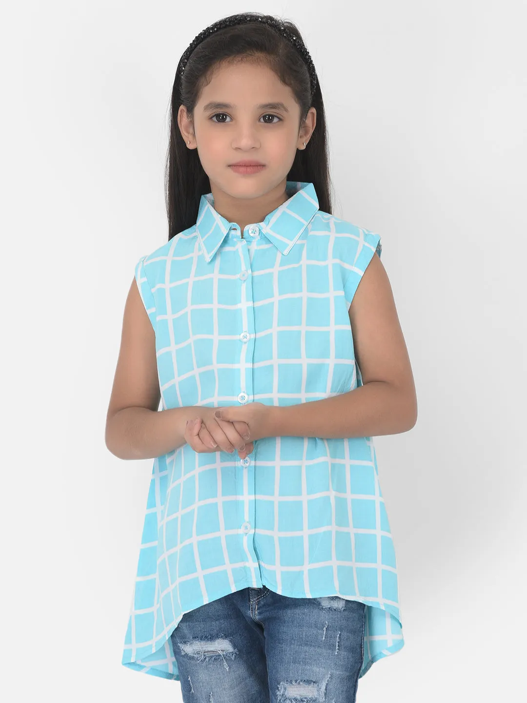 Light Blue Checked Shirt