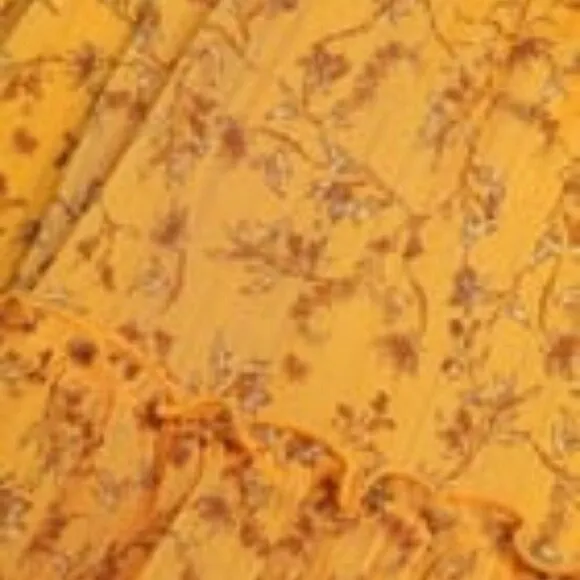 Lulus Stylish Day Mustard Yellow Floral Print Tie-Strap Skater Dress