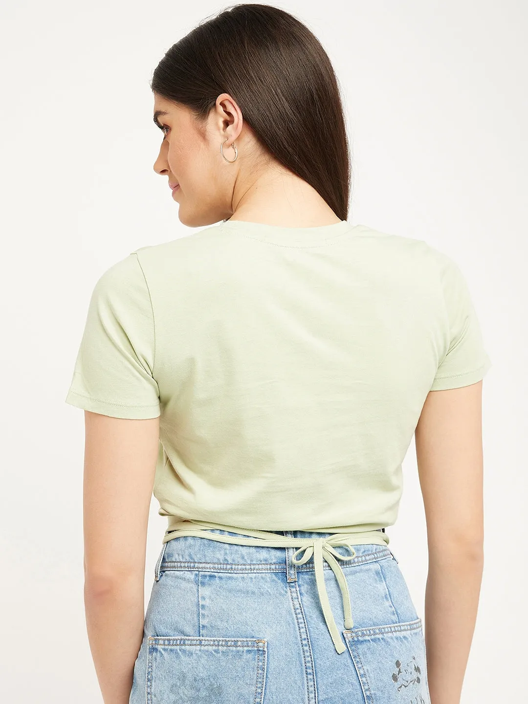 Madame Disney Mickey And Pluto Print Green Top