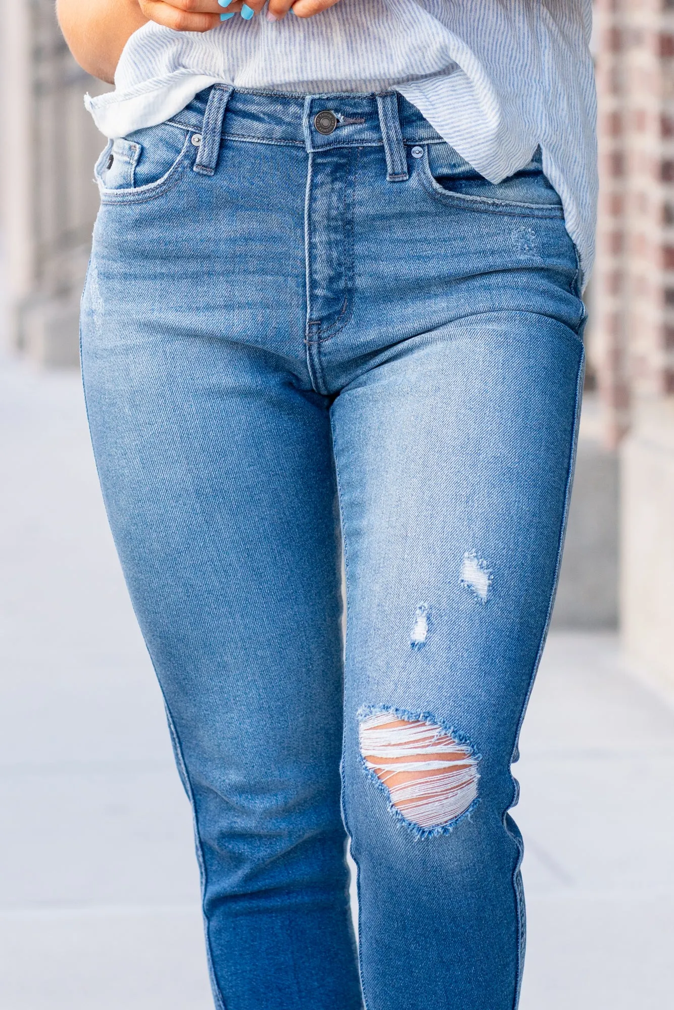 Madison High Rise Hem Detail Skinny