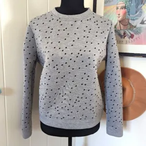 Maje Polka Dot Sweater SM / 1 Quirky French Boho Chic Rock New Girl Twee Retro