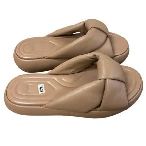 Marc Fisher Nude Leather Soft Strap Sandals Sz 7.5