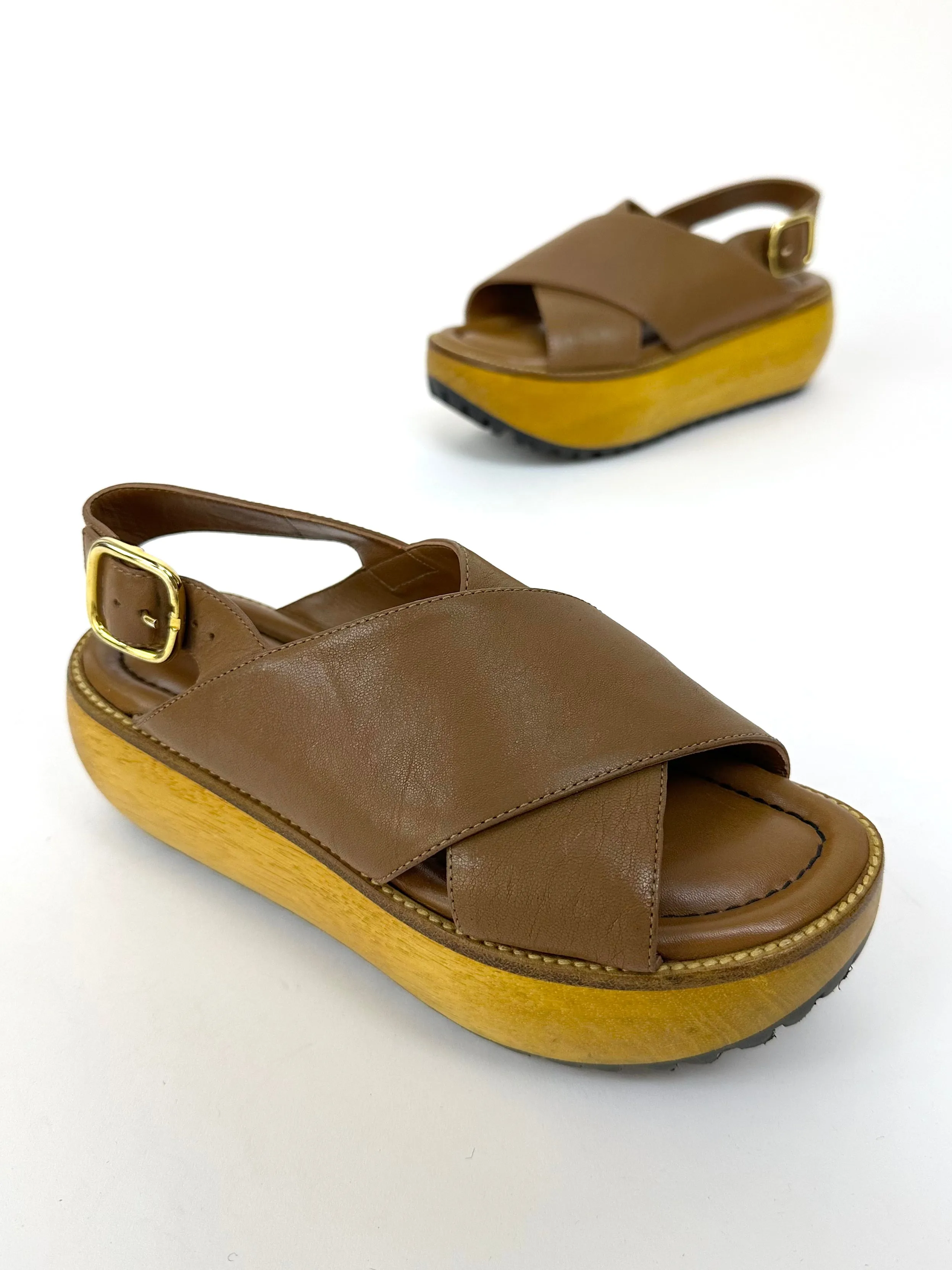 Marni Leather Platform Sandals
