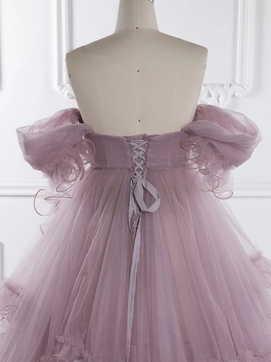 Maternity Dress for Photo Shoot Tulle Ruffle Maternity Gown Baby Shower Photoshoot Dress YW243160