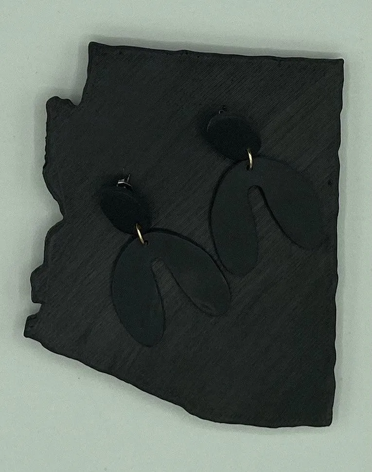 Matte Black Clay Earrings