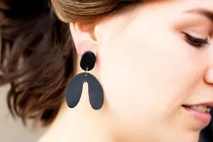 Matte Black Clay Earrings