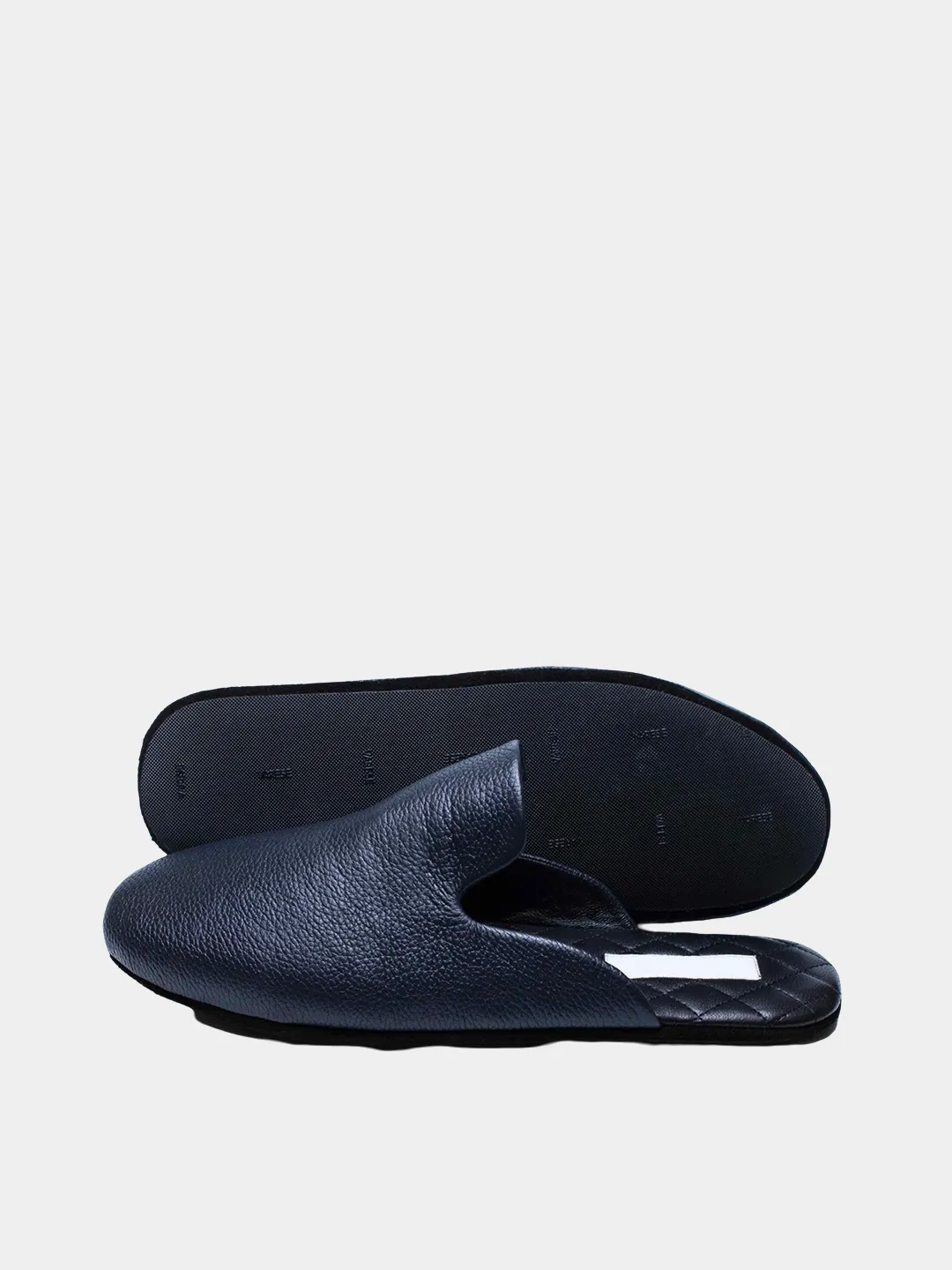 Men's  blue travel slippers with case Model 1216 Flotar Leather