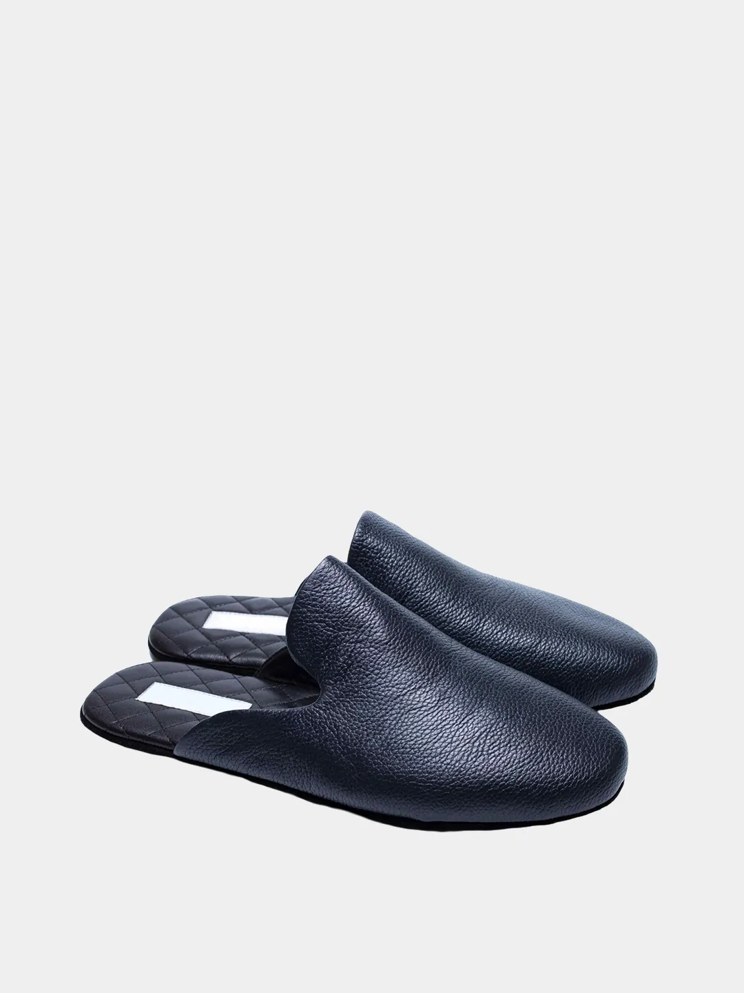 Men's  blue travel slippers with case Model 1216 Flotar Leather