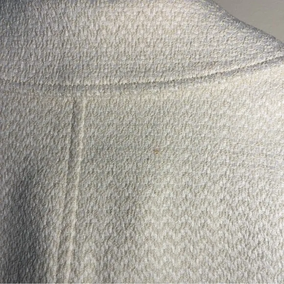 M.M. LaFleur Cream Cotton Blend Chevron Button Blazer Size 14