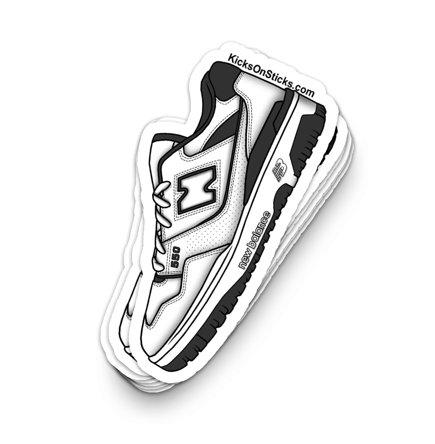NB 550 "White Black" Sneaker Sticker