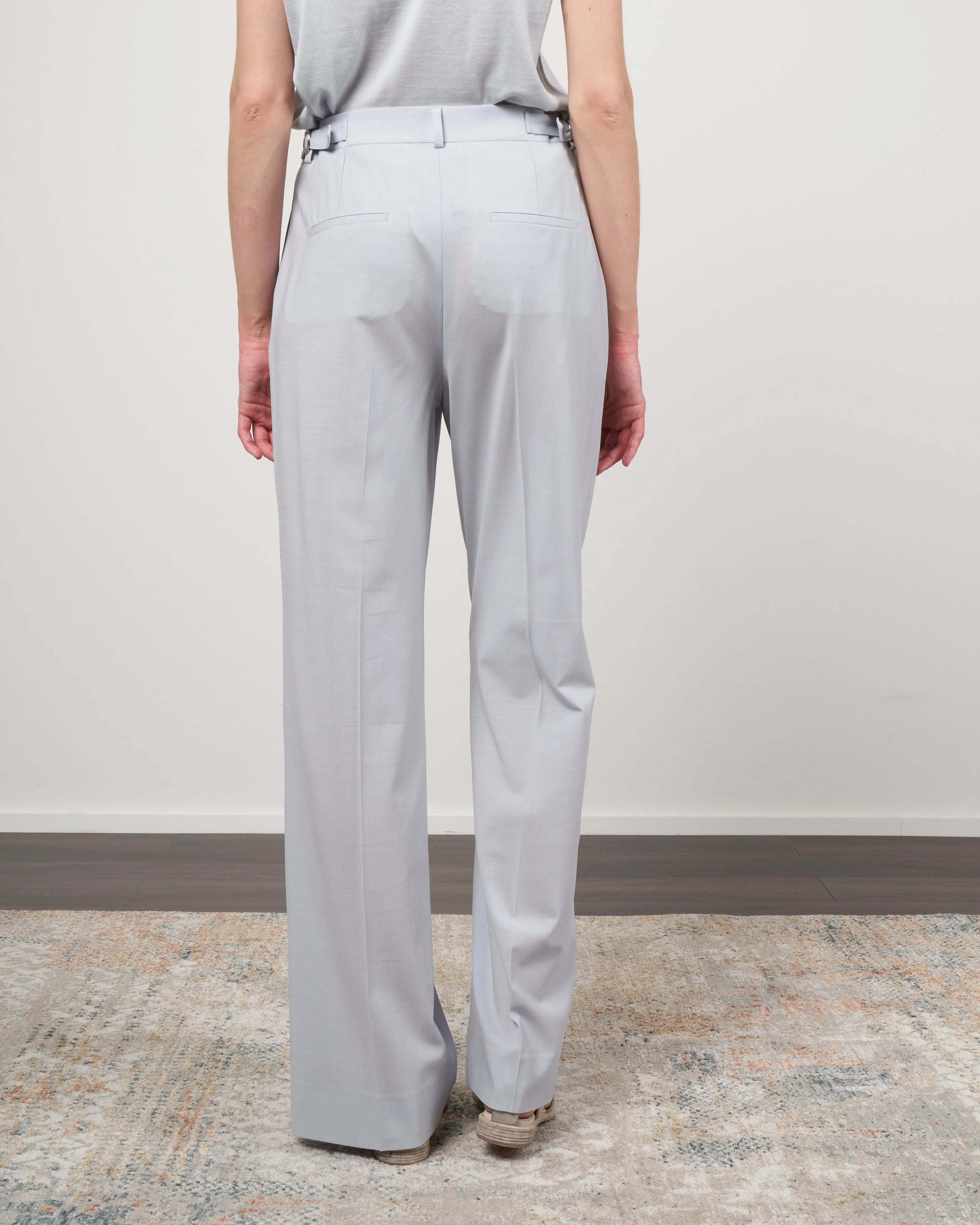 nicolette flat front pant - icy blue
