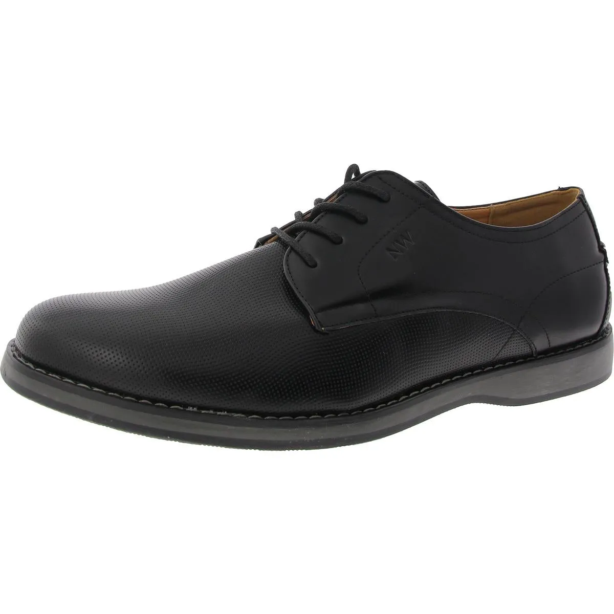 Nine West Mens Lace-Up Faux Leather Oxfords