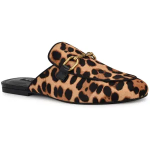 Nine West Womens Bhalyap Animal Print Leather Mules