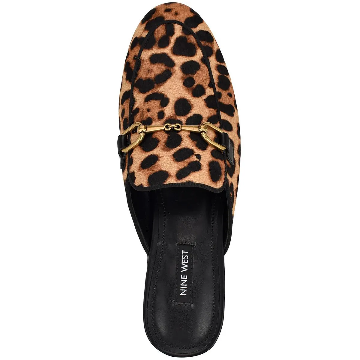 Nine West Womens Bhalyap Animal Print Leather Mules
