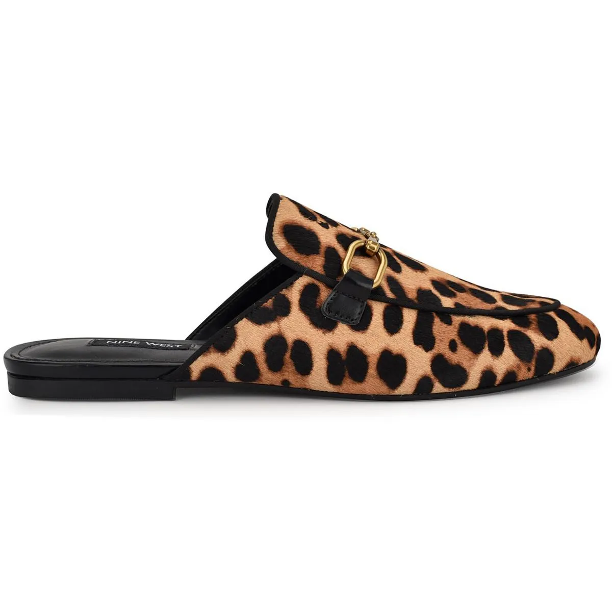 Nine West Womens Bhalyap Animal Print Leather Mules