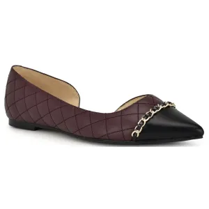 Nine West Womens Breza Quilted Faux Leather Flat Shoes