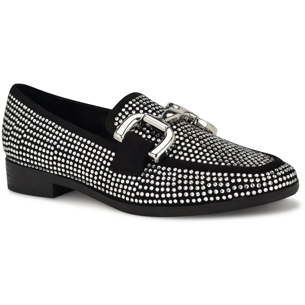 Nine West Womens Lilma Embellished Textured Slip-On Sneakers