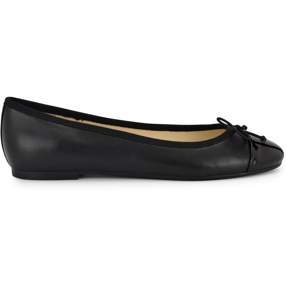 Nine West Womens Prosep Bow Leather Ballet Flats