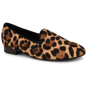 Nine West Womens RENOLDCH Animal Print Leather Loafers