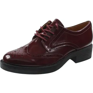 Nine West Womens STUDEY Lace-Up Faux Leather Loafers