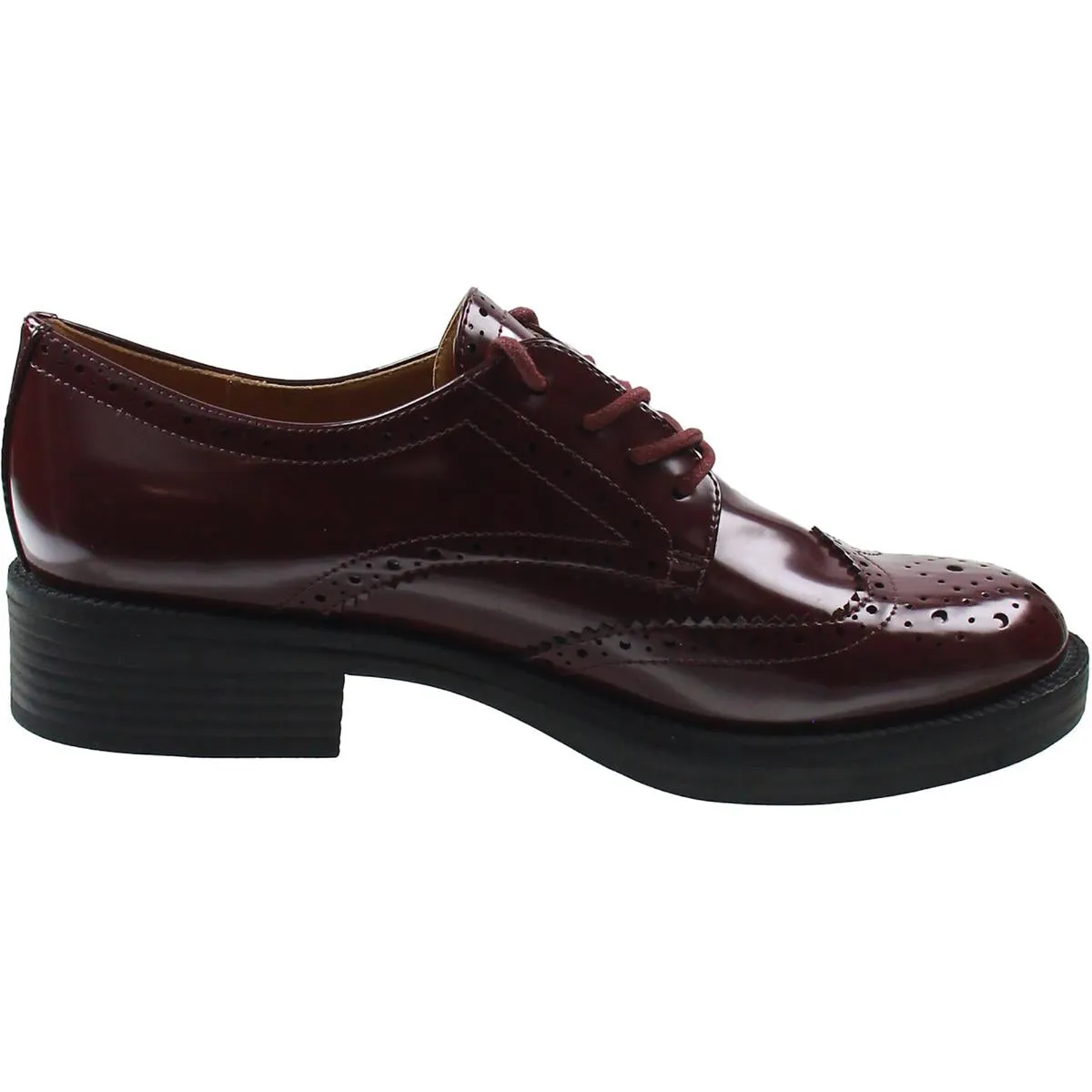 Nine West Womens STUDEY Lace-Up Faux Leather Loafers