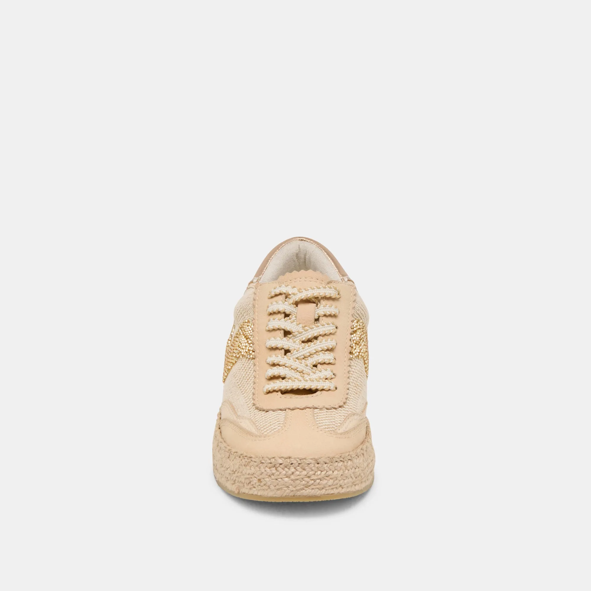 NOTICE ESPADRILLE BEAD SNEAKERS GOLD MULTI BURLAP