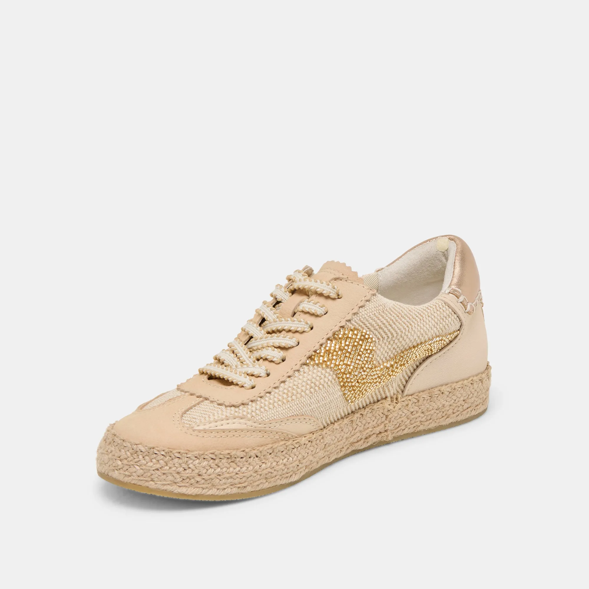 NOTICE ESPADRILLE BEAD SNEAKERS GOLD MULTI BURLAP