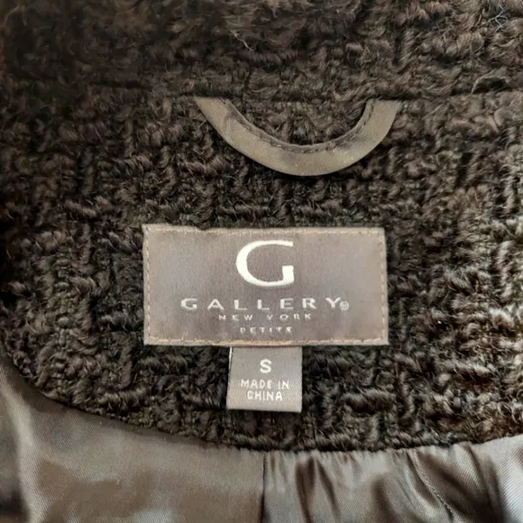 NWT Ladies Gallery New York Classic Black Coat Stylish Single Brested Pe…