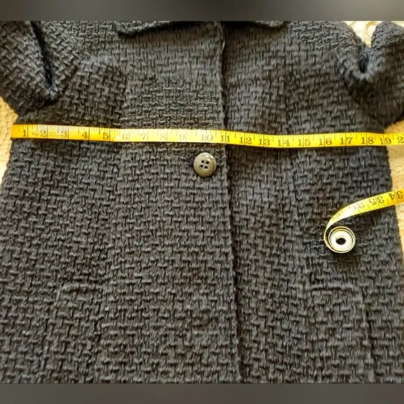 NWT Ladies Gallery New York Classic Black Coat Stylish Single Brested Pe…