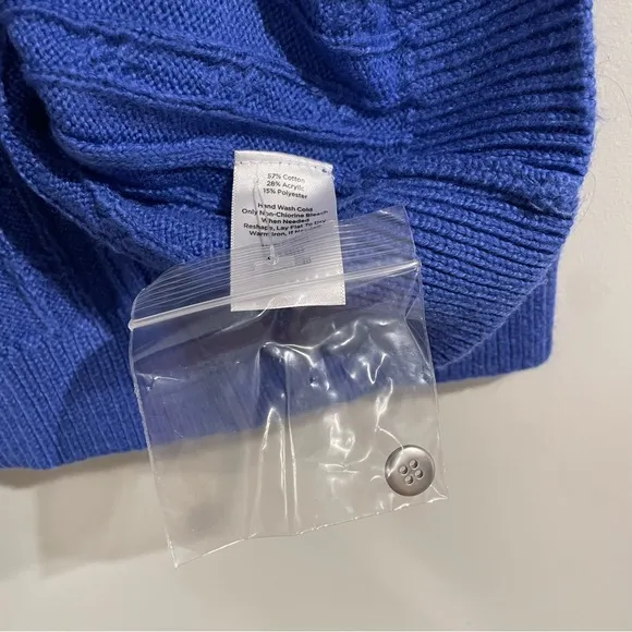 NWT Talbots Women’s Plus Petite Super-soft Cable Knit Sweater, Royal Blue, 2Xp