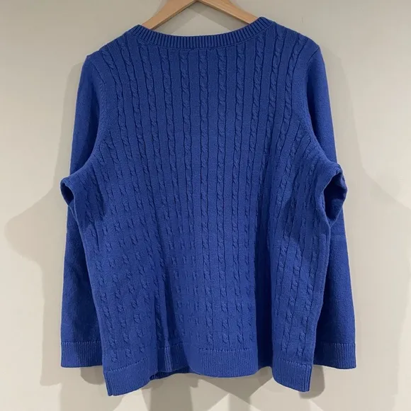 NWT Talbots Women’s Plus Petite Super-soft Cable Knit Sweater, Royal Blue, 2Xp