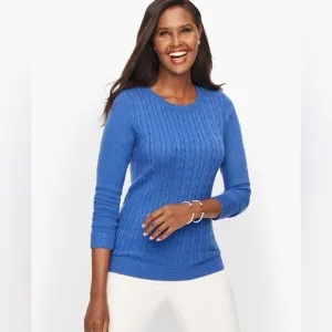 NWT Talbots Women’s Plus Petite Super-soft Cable Knit Sweater, Royal Blue, 2Xp