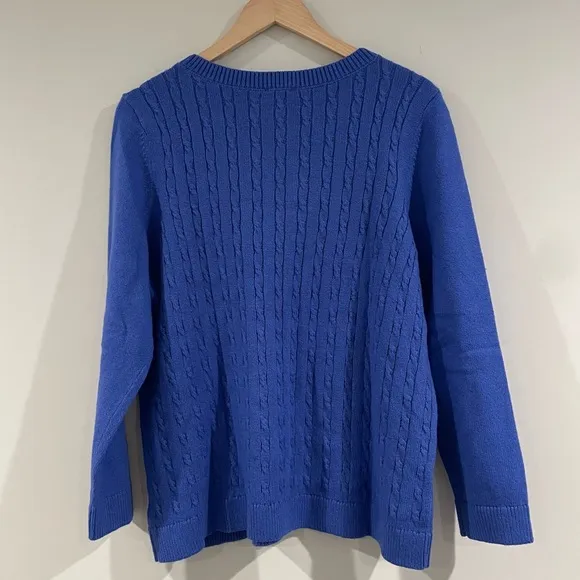 NWT Talbots Women’s Plus Petite Super-soft Cable Knit Sweater, Royal Blue, 2Xp