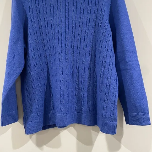 NWT Talbots Women’s Plus Petite Super-soft Cable Knit Sweater, Royal Blue, 2Xp