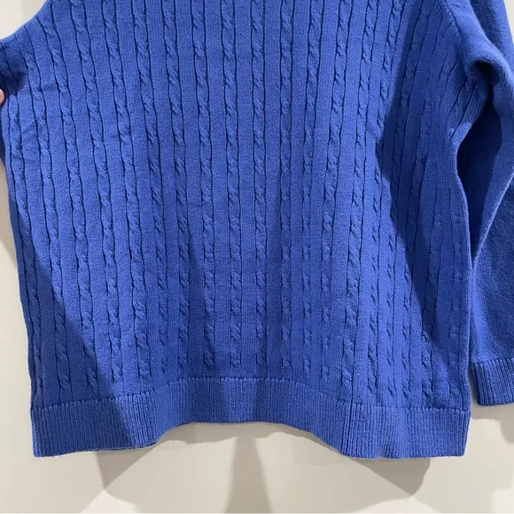NWT Talbots Women’s Plus Petite Super-soft Cable Knit Sweater, Royal Blue, 2Xp