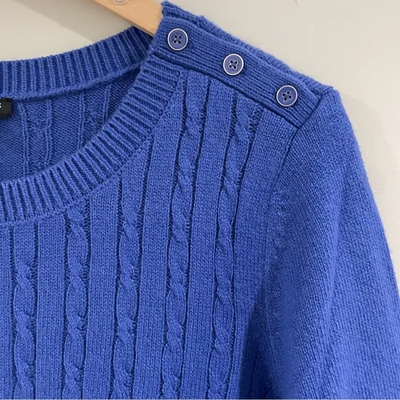 NWT Talbots Women’s Plus Petite Super-soft Cable Knit Sweater, Royal Blue, 2Xp