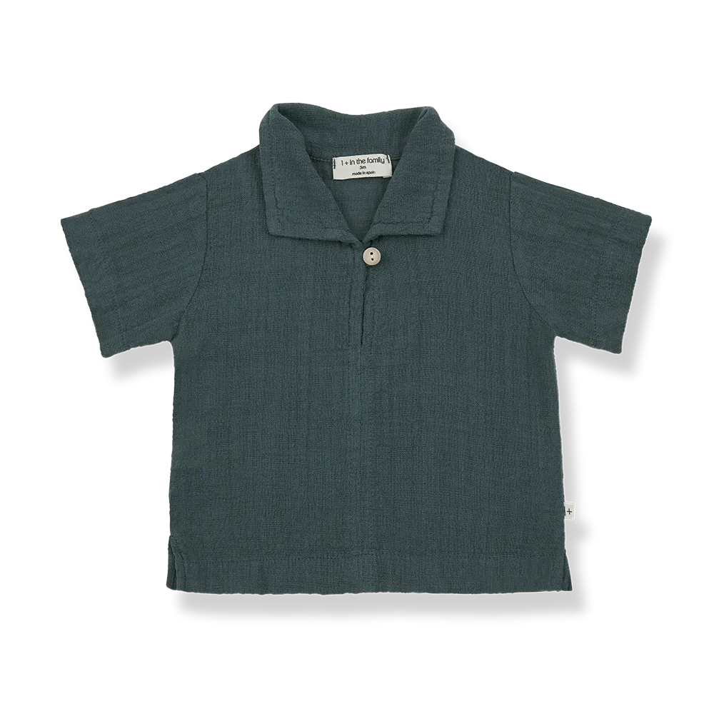 One More In The Family- Benet petroleum short sleeve shirt