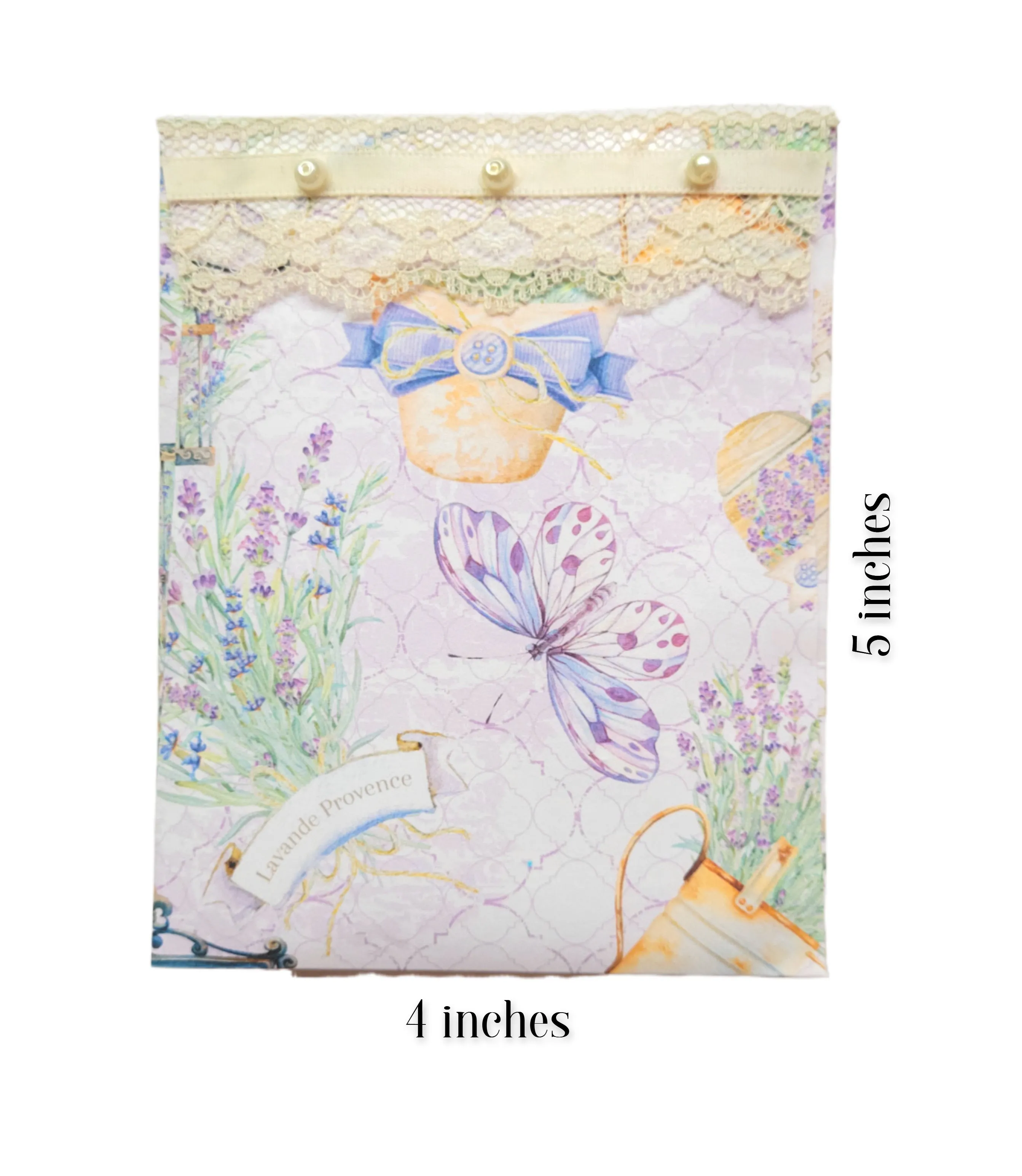 Pearls & Lace Lavender Scented Drawer, Closet & Car Sachets, Large Size 4" x 5", 3-Pack