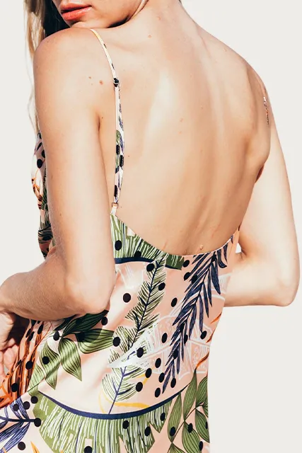 PENELOPE SATIN BUSTIER SLIP DRESS