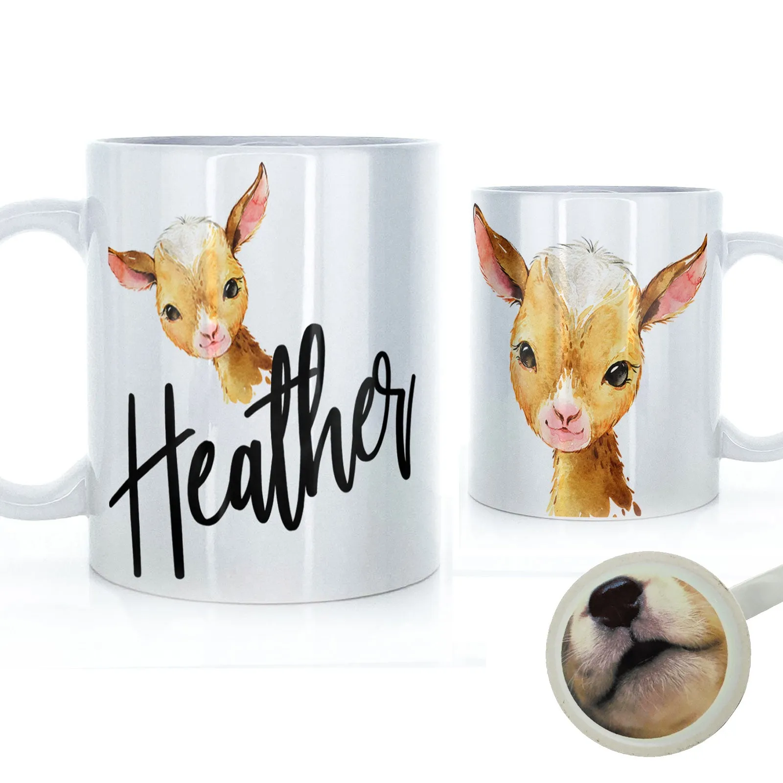 Personalised Mug with Stylish Text and Ginger Goat