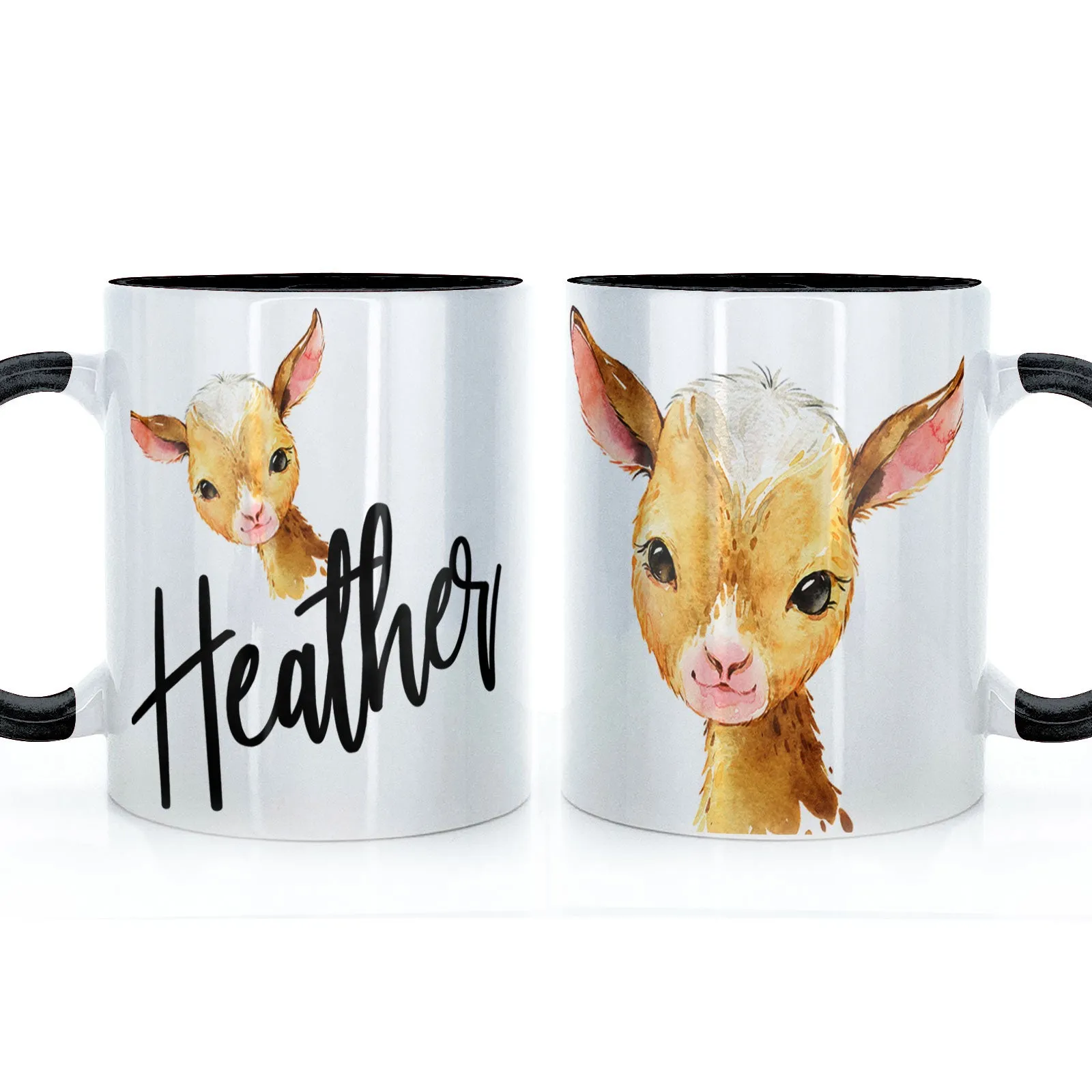 Personalised Mug with Stylish Text and Ginger Goat