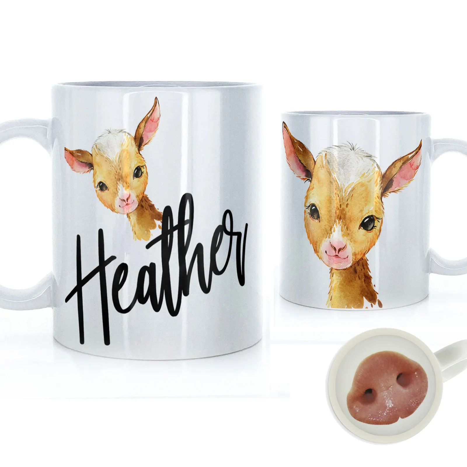 Personalised Mug with Stylish Text and Ginger Goat