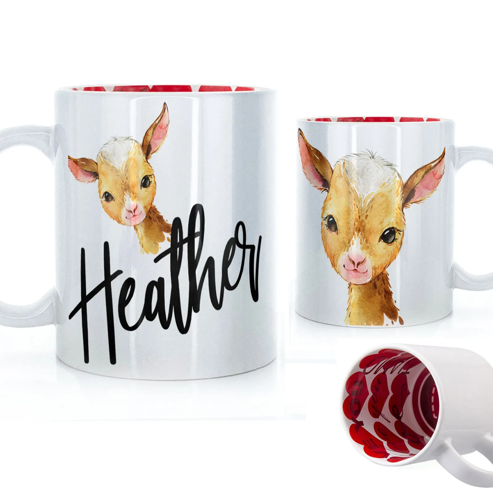 Personalised Mug with Stylish Text and Ginger Goat