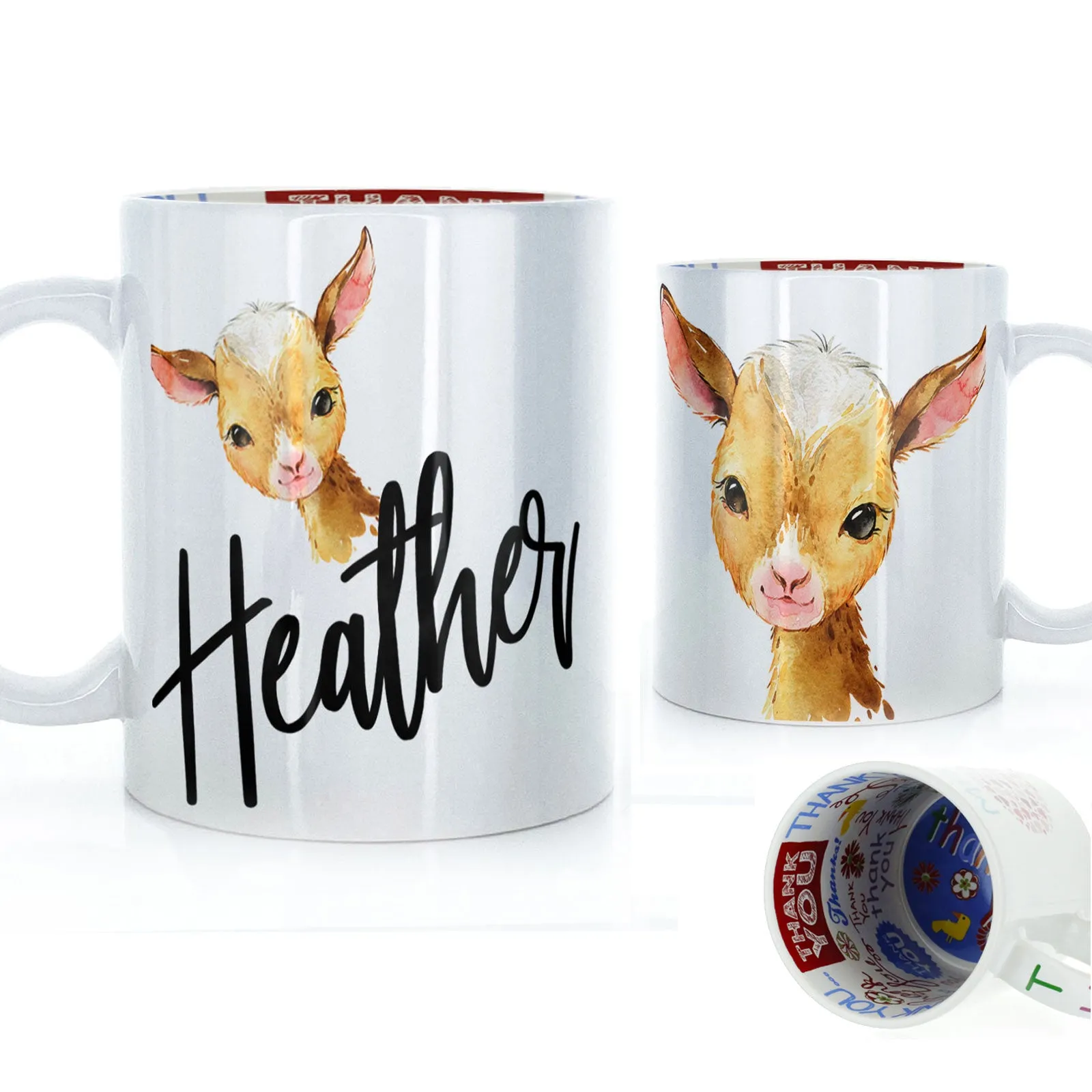 Personalised Mug with Stylish Text and Ginger Goat