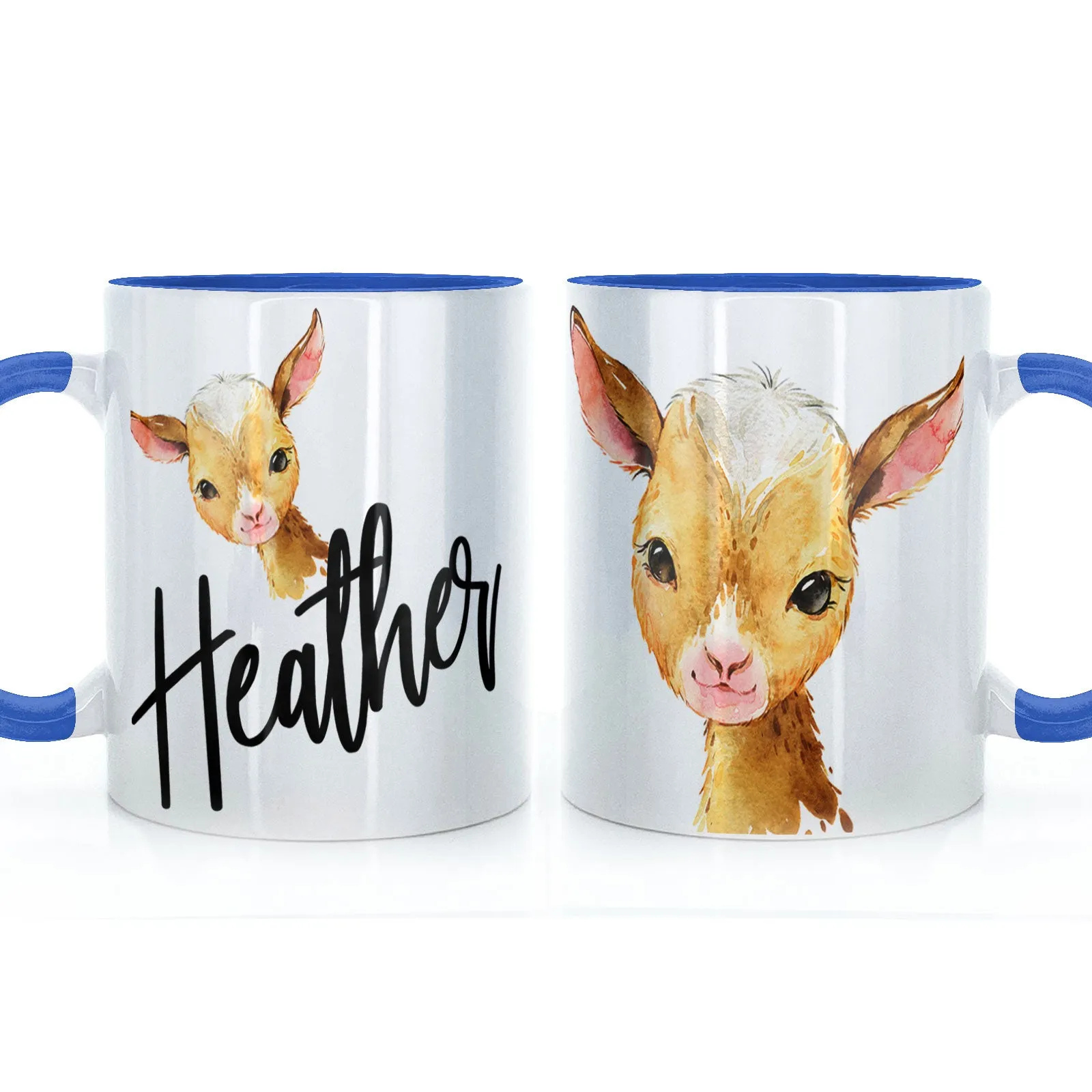 Personalised Mug with Stylish Text and Ginger Goat
