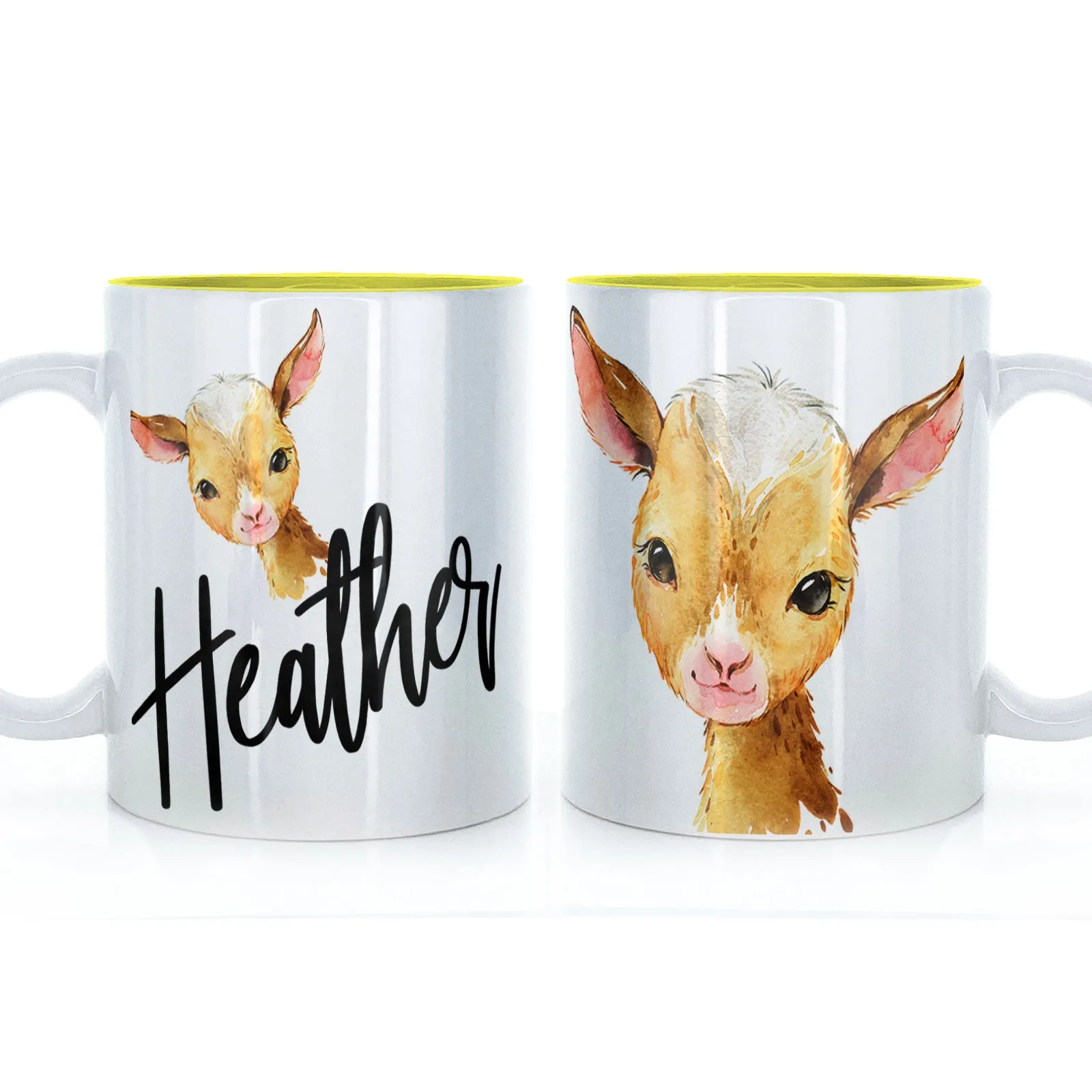 Personalised Mug with Stylish Text and Ginger Goat
