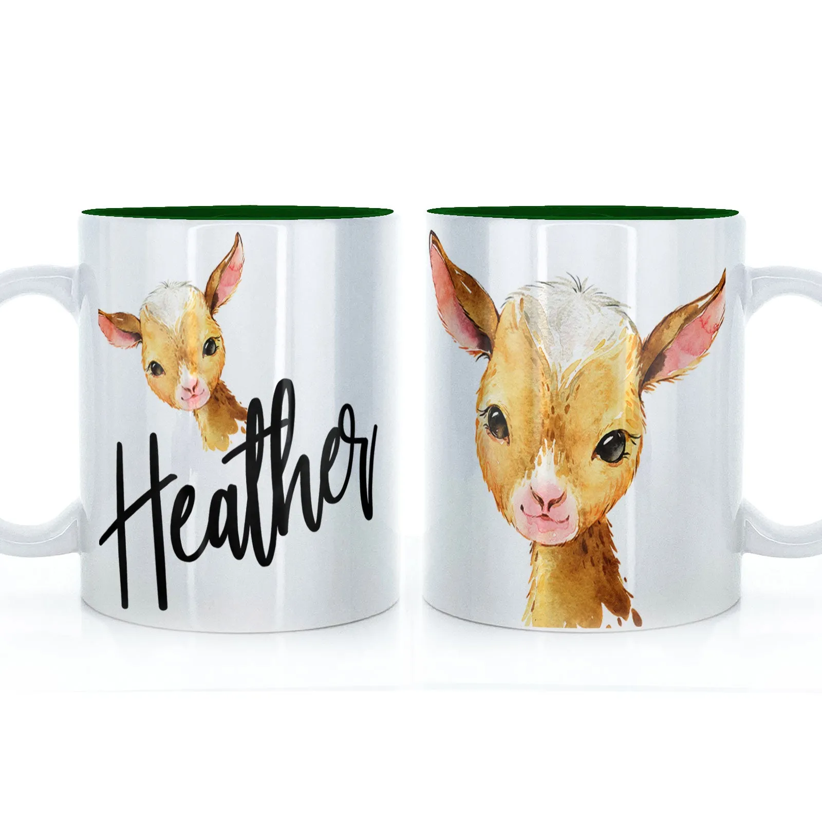 Personalised Mug with Stylish Text and Ginger Goat