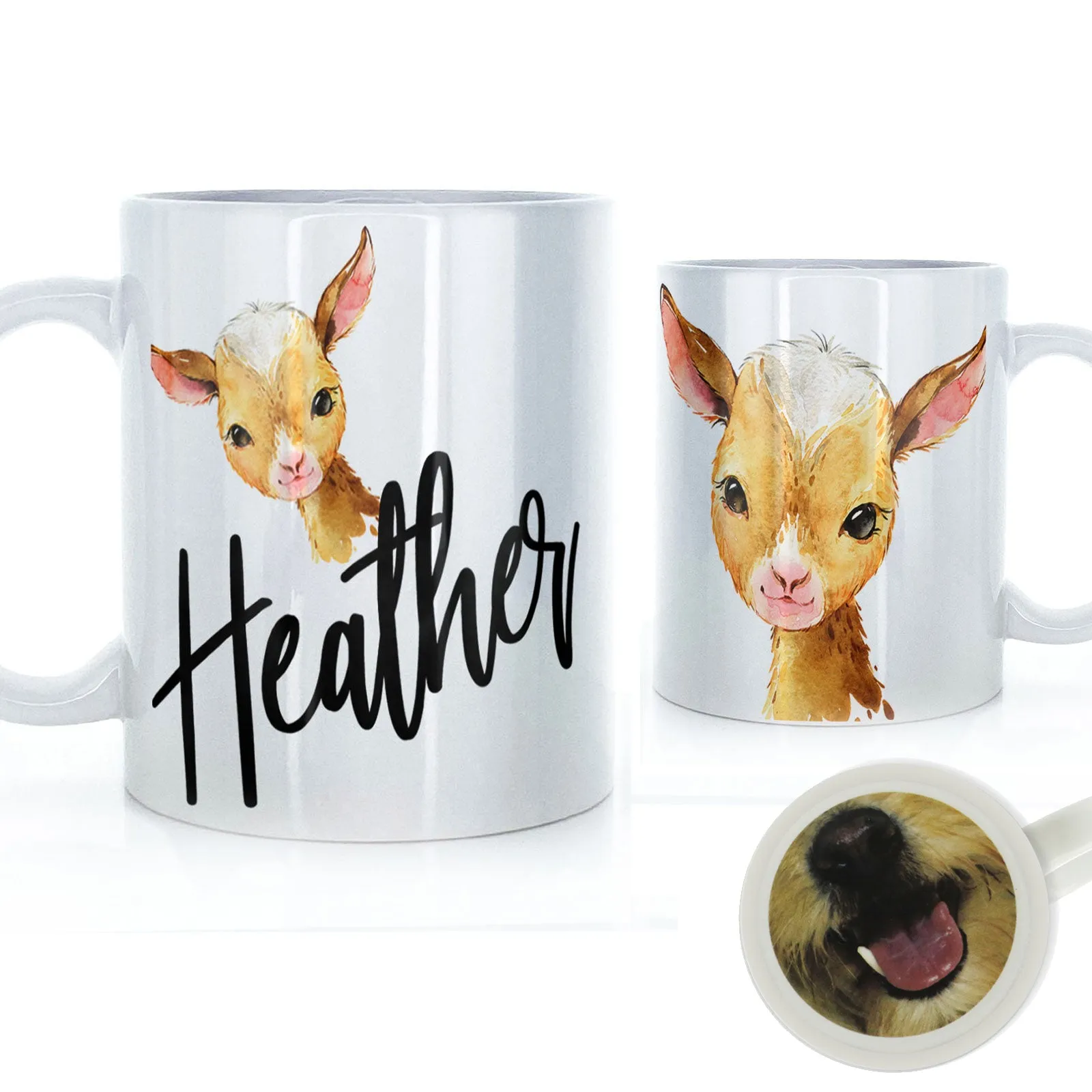 Personalised Mug with Stylish Text and Ginger Goat
